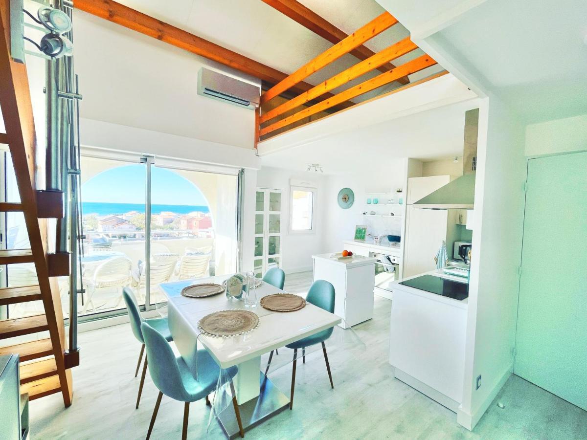La Sirene - Loft Moderne Et Lumineux Avec Vue Panoramique Sur Mer Mediterranee Et Port De Plaisance フロンティニャン エクステリア 写真